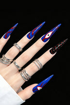 Ghost Eye Blood Drop Polka Dot Dark Press On Nails