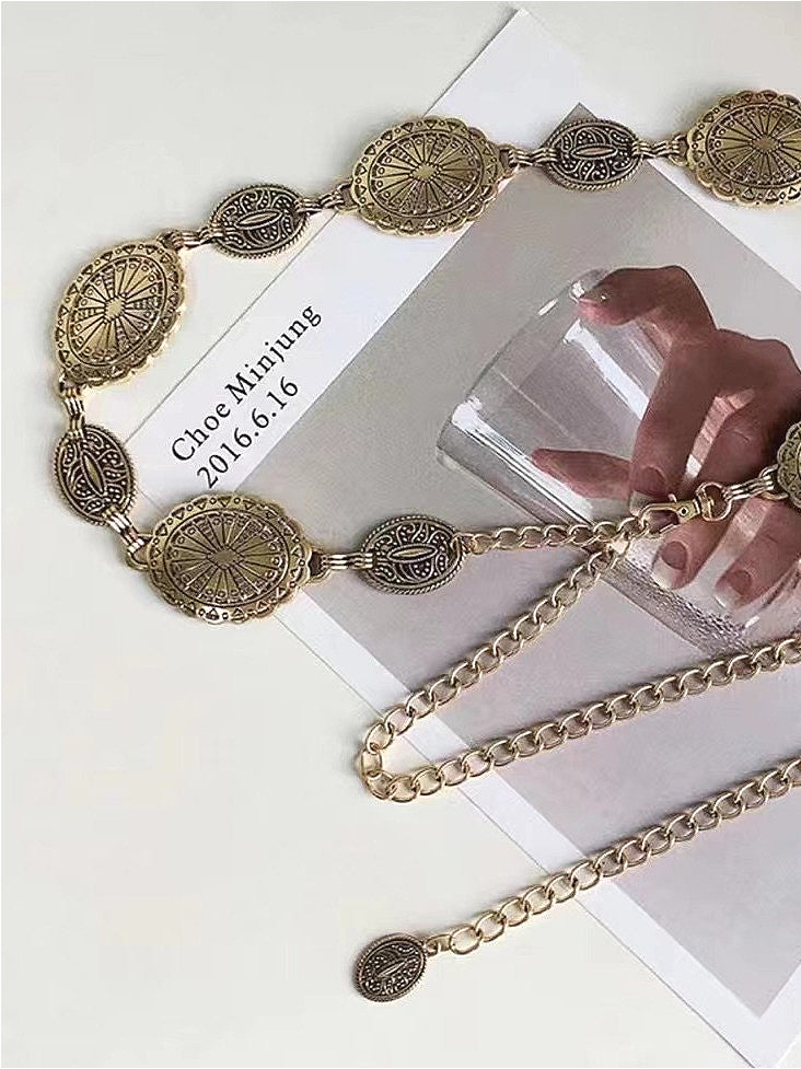 Vintage Compass Texture Waist Chain Secondary image