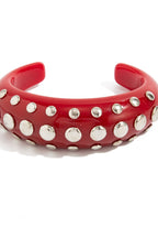 Vintage Tie Dye Studded Resin Open Bracelet