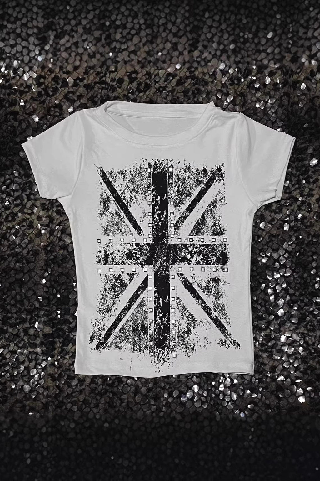 Vintage Street Cross Rhinestone T-shirt