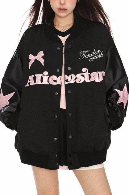 Star Bow Graphic Varsity Jackets