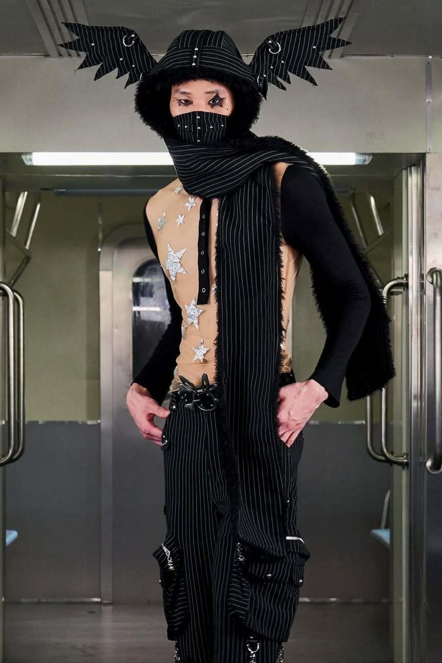 Multifunctional Gothic Punk Fleece Hat Scarf Secondary image