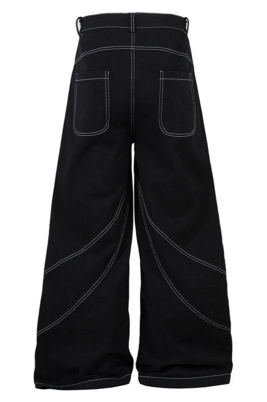 Badass Totem Wing Embroidered Baggy Denim Pants Secondary image