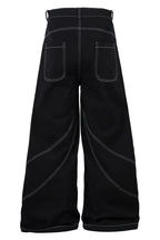 Badass Totem Wing Embroidered Baggy Denim Pants