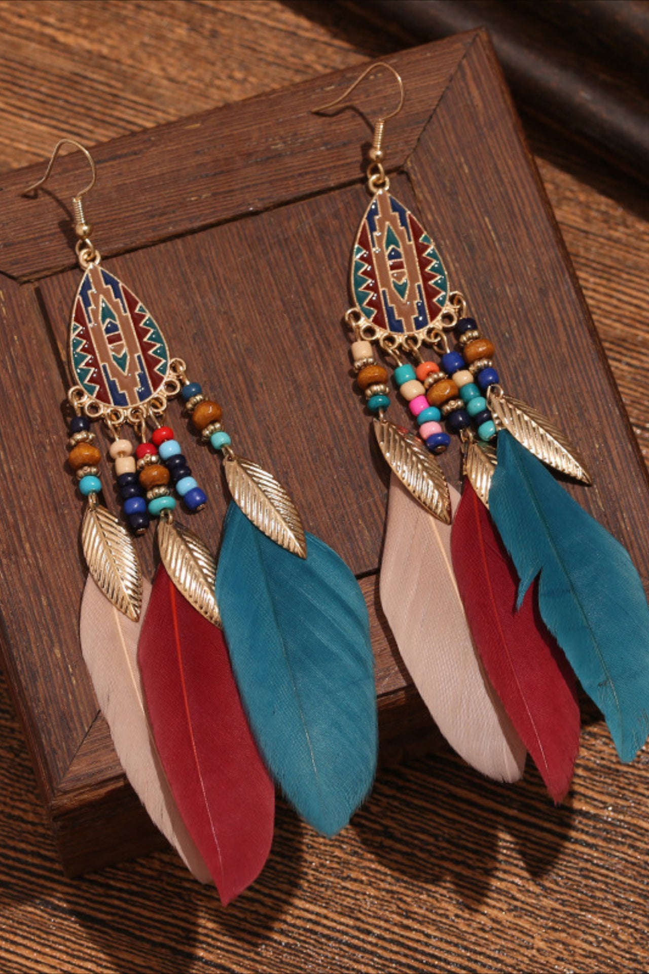 Tassel Feather Boho Vintage Earings Secondary image