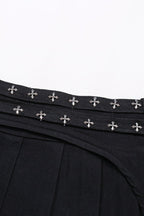Studded Pleated Mini Skirt