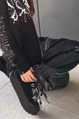 Patent Leather Straight Leg Cargo Pants