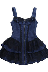 Gothic Vintage Zipper Placket Tube Mini Dress