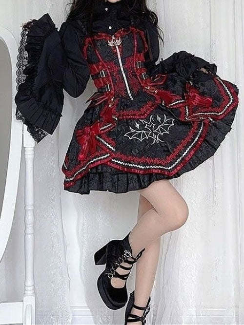 Gothic Bat Sleeve Layering Blouse