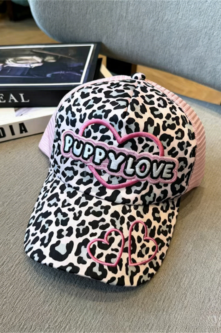 Retro Y2K Leopard Pink Heart Hat