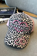 Retro Y2K Leopard Pink Heart Hat