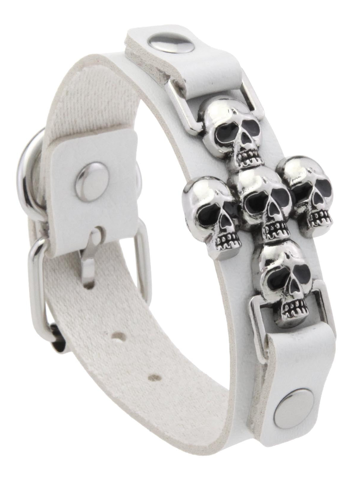 Gothic Cross Skull Leather Bracelet Secondary image