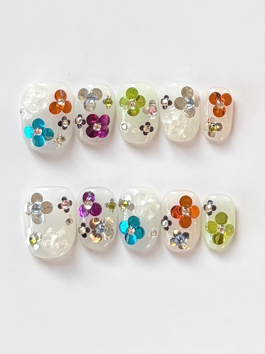 Y2K Sequin Patchwork Press On Nails Main image