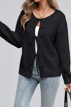 Triple Tie Relaxed Knit Cardigans
