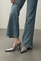 Multi-Buckle Slingback Kitten Heels