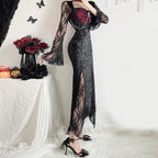 Lace Velvet Punk Midi Dress