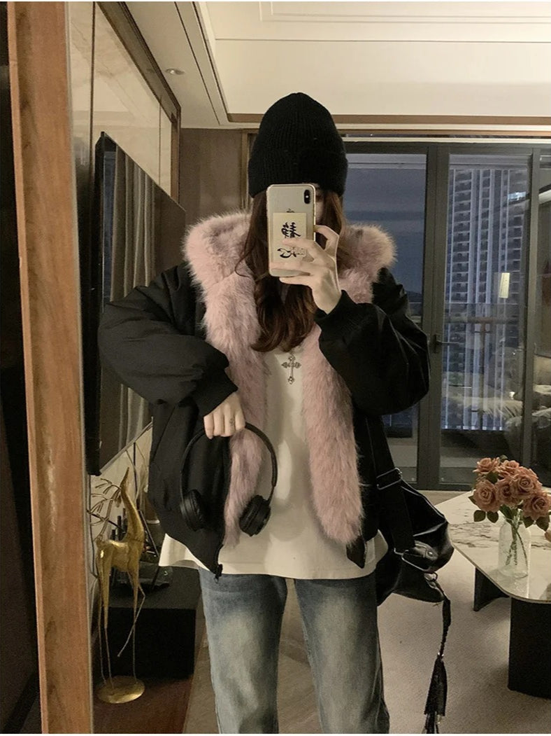 Double Faced Quilted Parka Coat