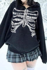 Street Style Chain Skeleton Hoodie