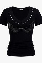 Black Slim Street Gothic T-shirt