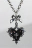 Gothic Heart Bow Cross Necklace