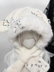 Gothic Lolita Bunny Ear Steampunk Furry Bone Winter Warm Hat