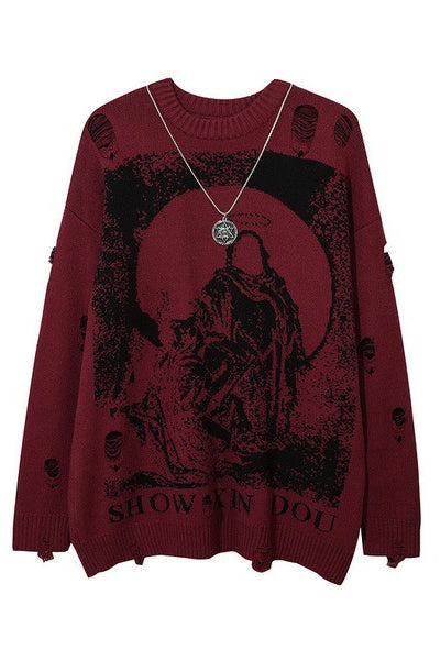 Gothic Punk Slouchy Knit Sweater Main image