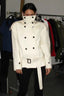 Stand Collar Curved Shoulder Short Low-waist  Coat