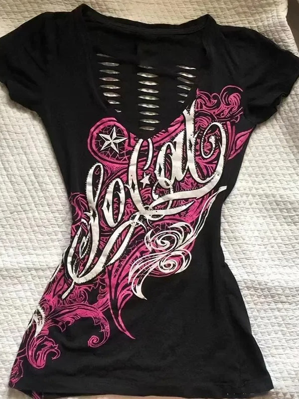 Retro Grunge Punk Casual T-Shirt Main image