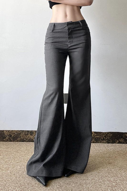 Tailored Waist Flared Leg Pants