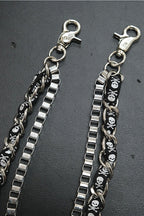 Skull Pendant Fabric Patchwork Waist Chain