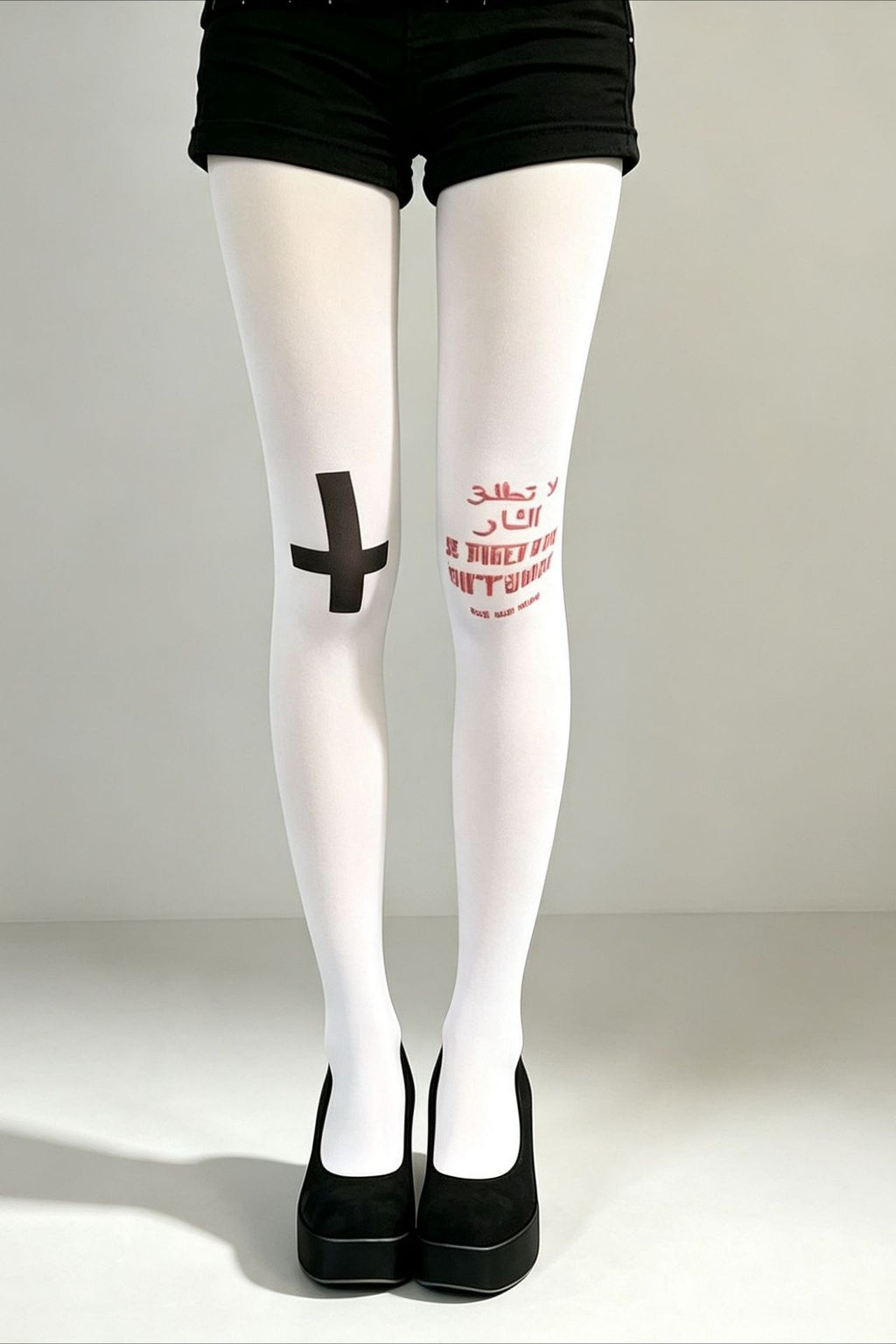 Cross Letter Graphic Full Length Socks