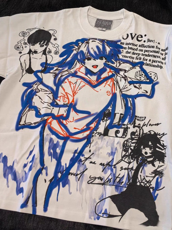 Edgy Anime Print Cotton Crew T-shirt Secondary image