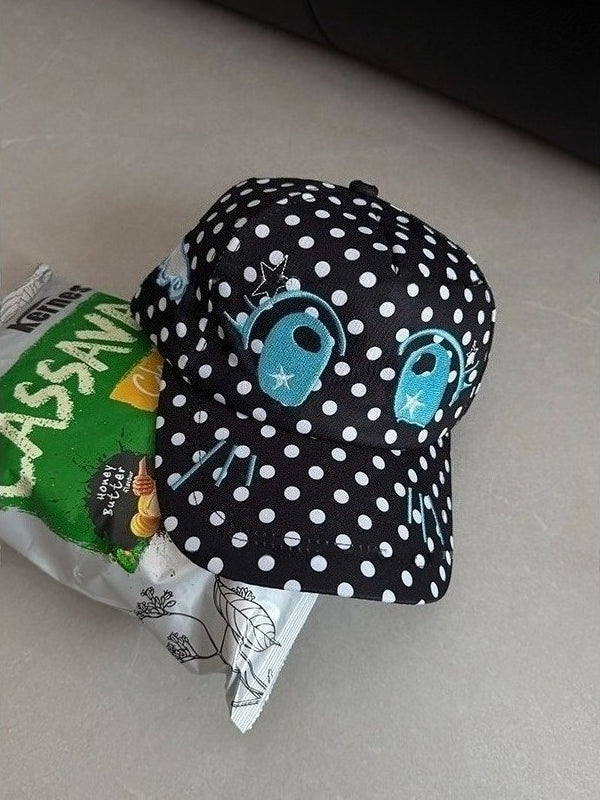 Y2K Lovely Anime Eye Polka Dot Casual Hat