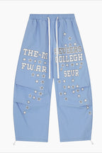 Y2K Street Letter & Broken Star Print Scimitar Pants