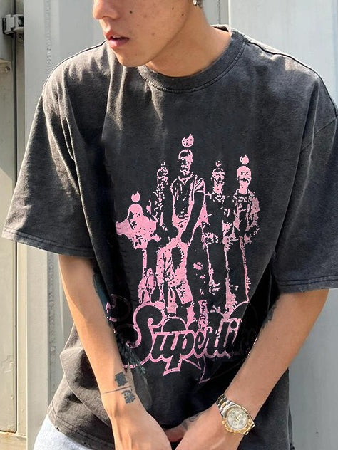 Vintage King Print Washed Heavyweight T-shirt