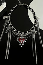 Heart Cross Chain Fringe Necklaces