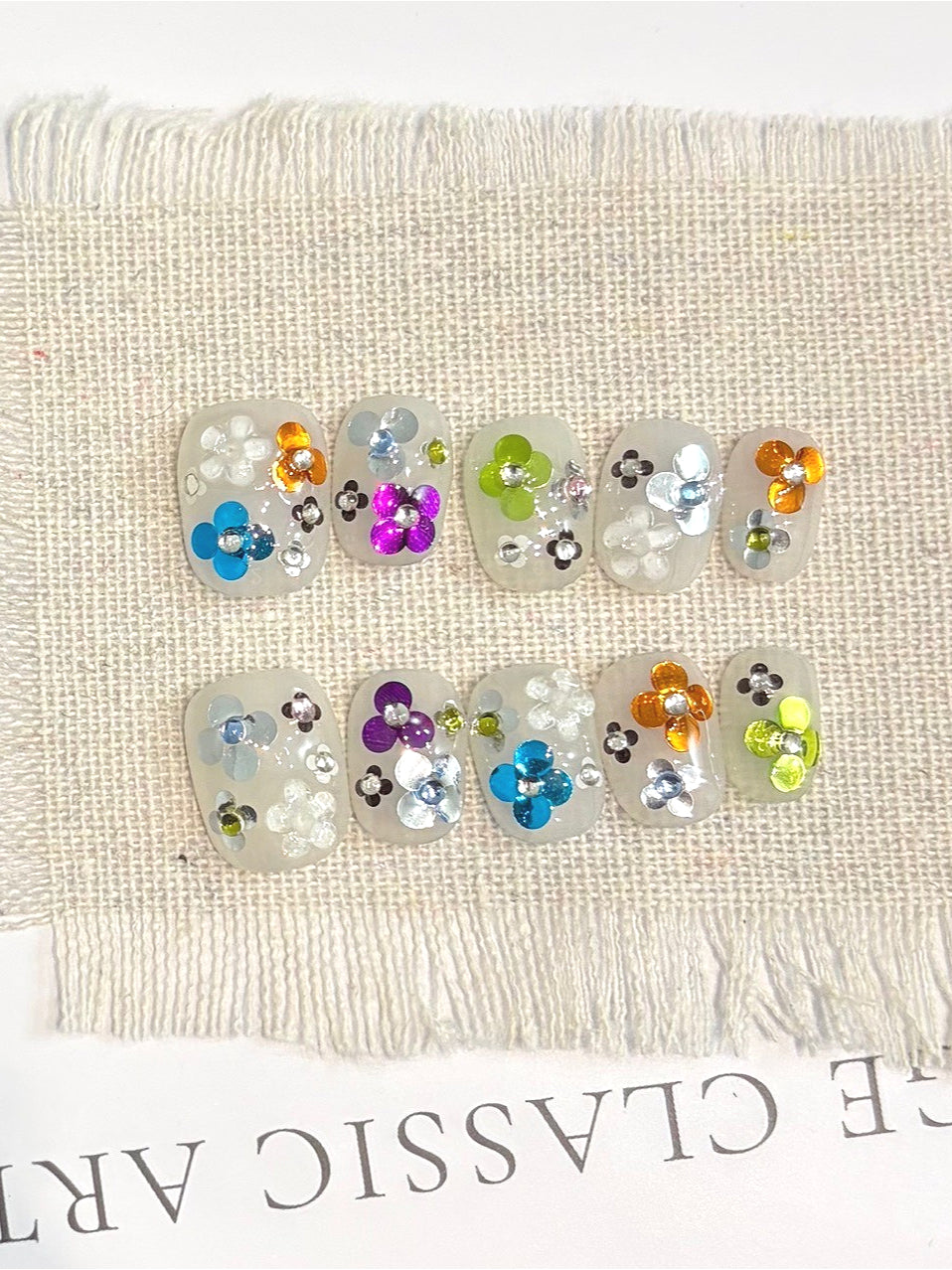 Y2K Sequin Patchwork Press On Nails
