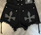 High-Waist Wide Leg Denim Shorts