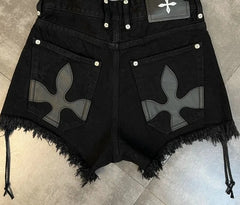 High-Waist Wide Leg Denim Shorts