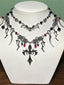 Gothic Cross Bat Tombstone Dark Necklace
