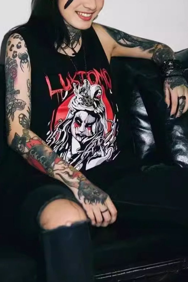 Dark Gothic Oversized Street Tank Top Secondary image