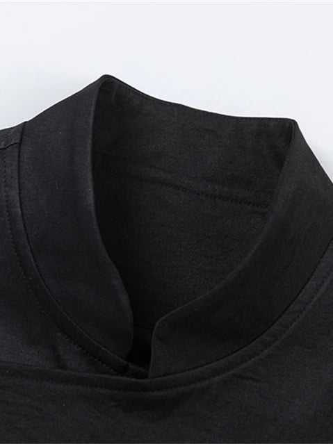 Relaxed Fit Mandarin Collar Jacket