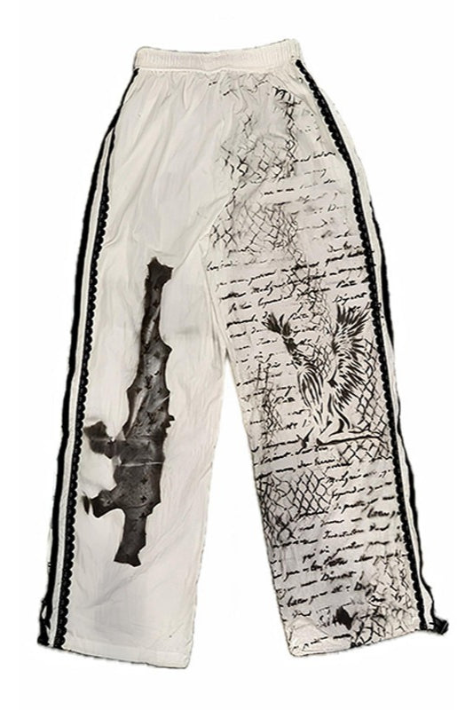 Goth Punk Printed Streetwear Track Pants