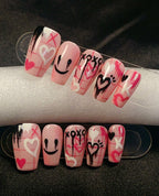 Millennial Hot Girl Black Pink Press On Nails