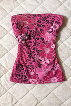 Pink Leopard Floral Tube Top