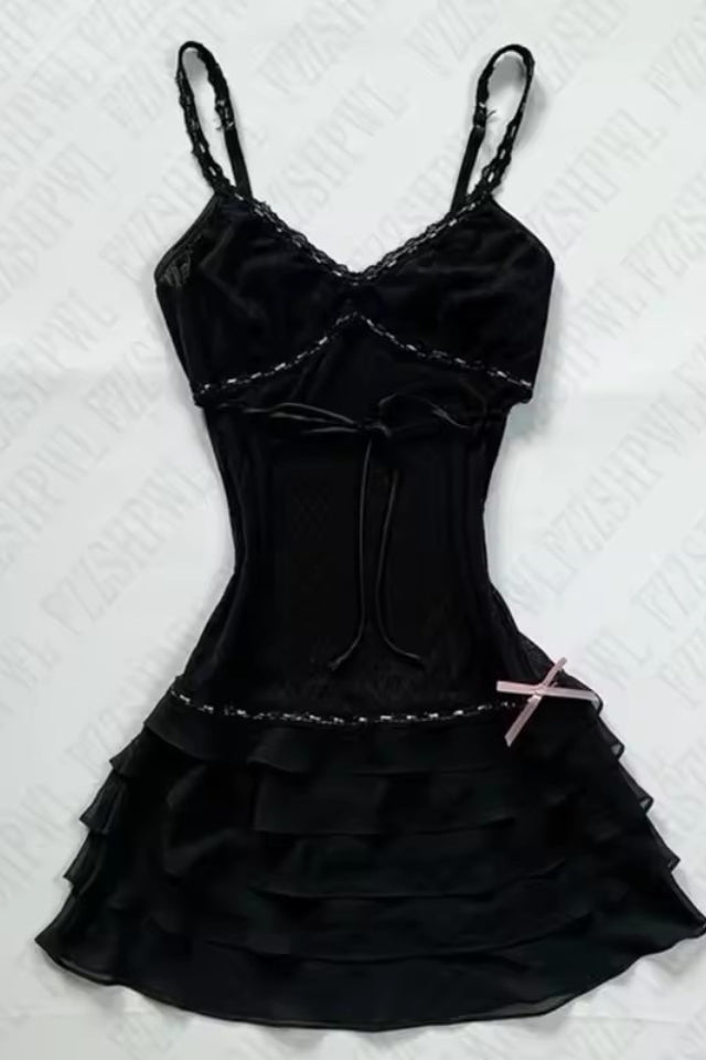 Sweet Polka Dot Lace Mini Dress Main image