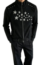 Star Studded Stand Collar Jackets