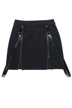 Twin Zip Strap Mini Skirts