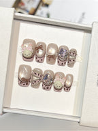 Sweet Cool Leopard Print Butterfly Press On Nails