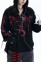 Dragon Graphic Long Sleeve Hoodies